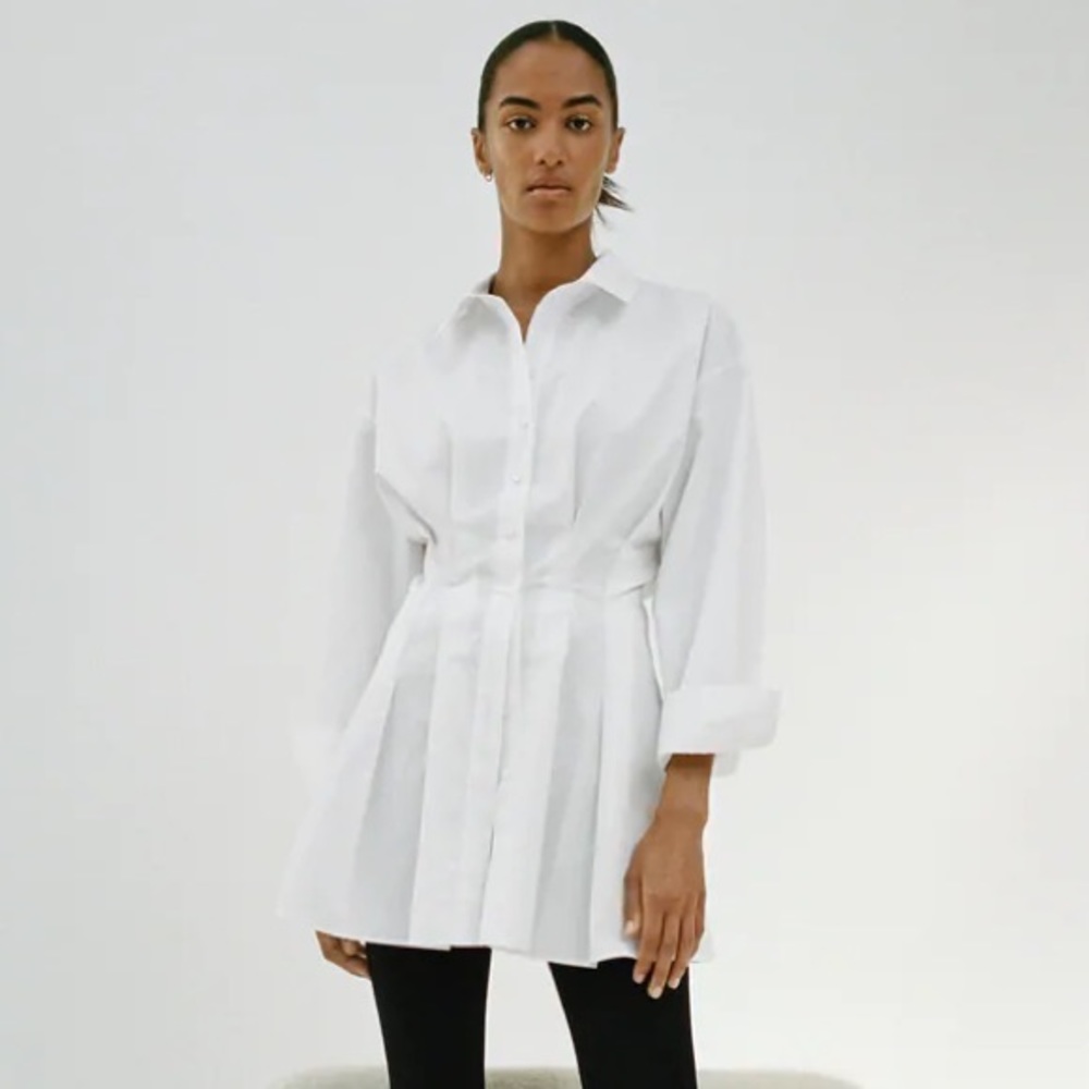 Zara pleated shirt dress dupe